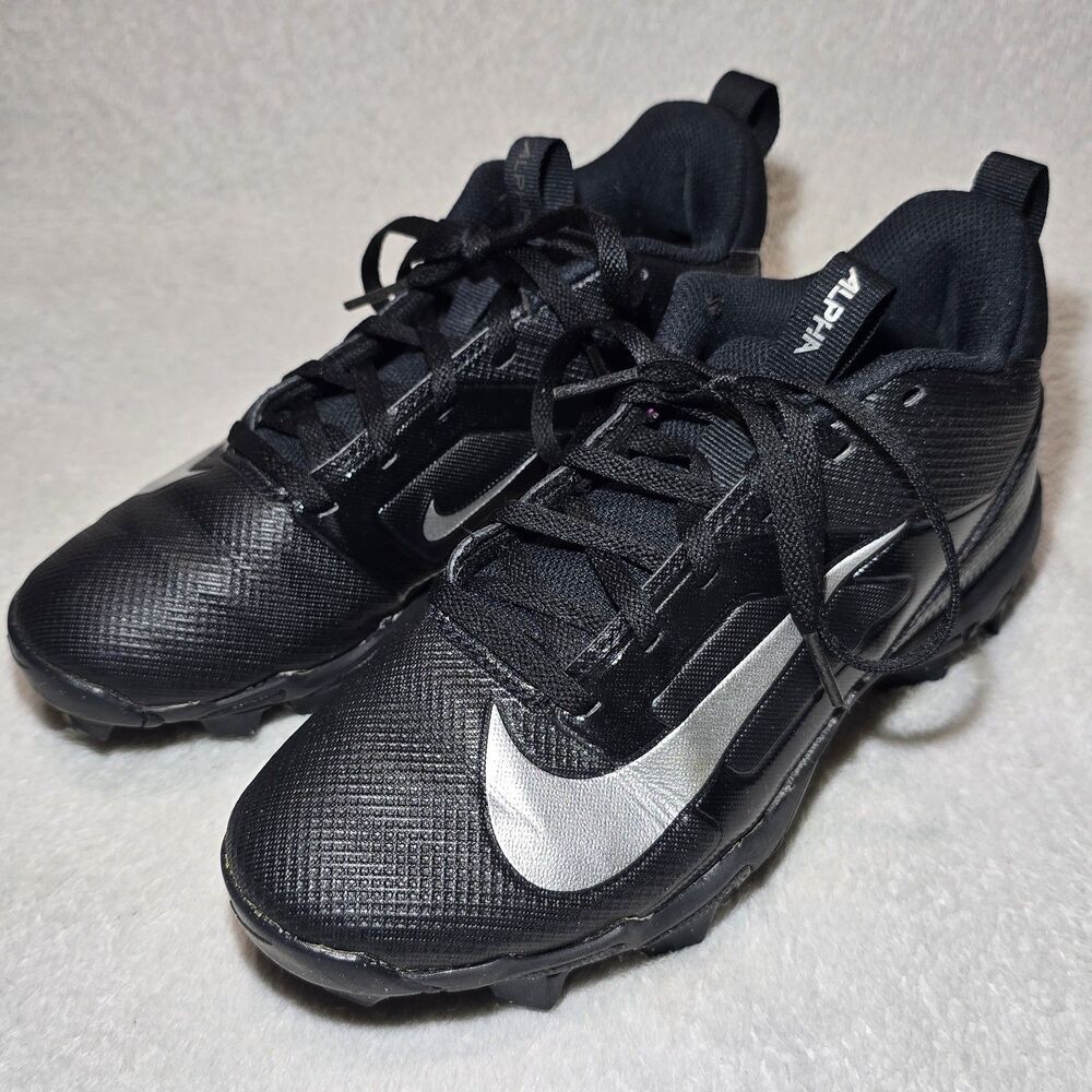 Nike Alpha Menace 4 Shark Big Kids' Youth Sz 5 Football Cleats FQ4016-002 Black